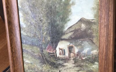 Oud schilderij huisje